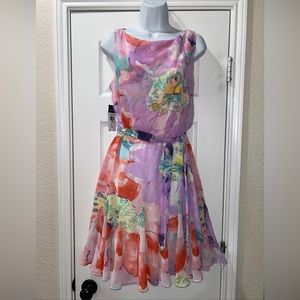 Lauren Ralph LAUREN Floral Trumpet Dress New